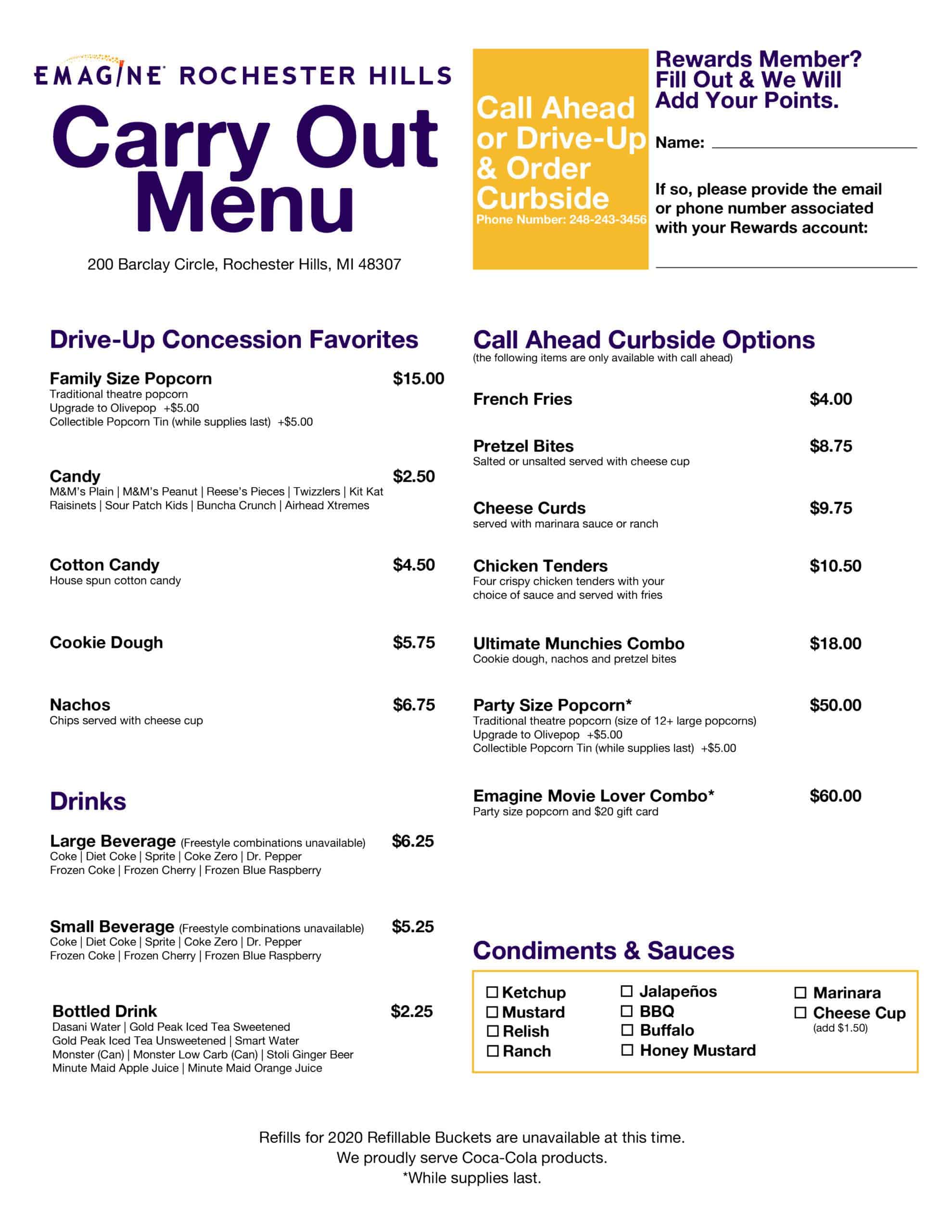 Emagine Rochester Hills Carry Out