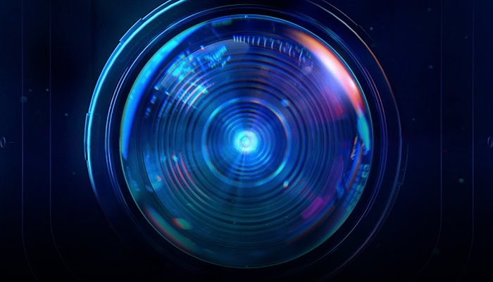 Abstract camera lens representing crystal clear images